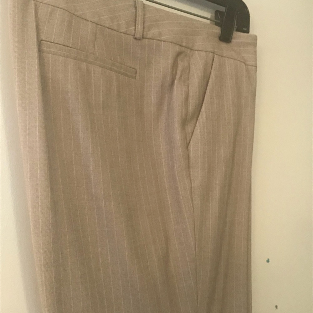 Anne Klein tan pinstriped suit trousers